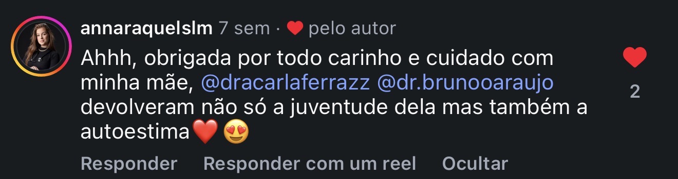 Depoimento de paciente do Instituto Carla Ferraz